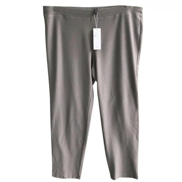 Eileen Fisher Ankle Pants Stretch Crepe 1X Gray Straight Leg Stretch Crepe NWT - Picture 8 of 15